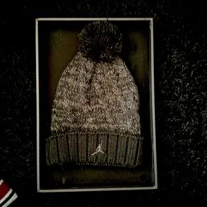 Youth Grey/Black Jorden Double Knit Cuff Pom Pom Beanie